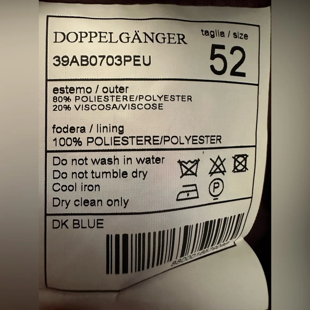 Doppelgänger Double-Breasted dark blue‎  Suit